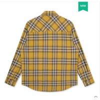 【衬衫】GXG男装2019年冬季新款商场同款黄格子港风复古长袖衬衫上衣男